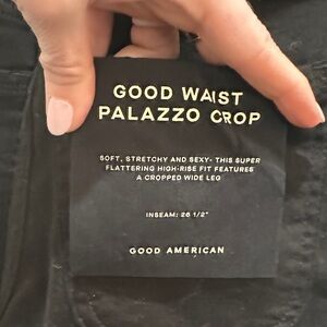Good American Black Good Waist Palazzo Crop